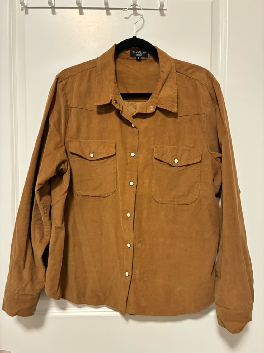 Velvet Heart Women's Corduroy Button-Down Shirt Jacket in Rust